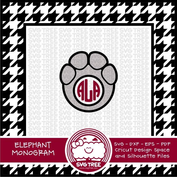 Download Alabama Monogram Elephant SVG DXF Cut files for Cricut by ...