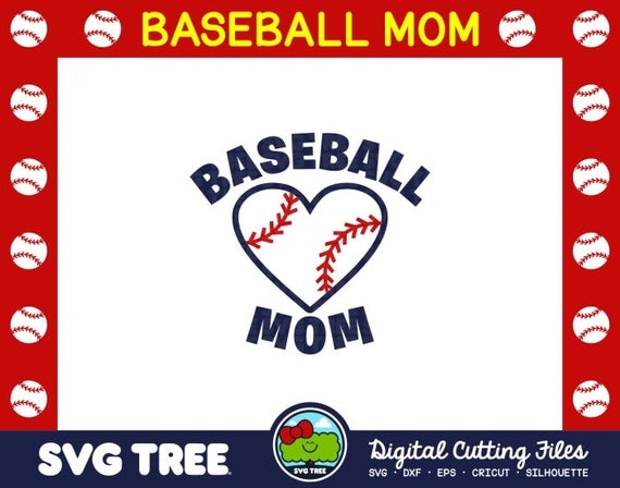 Download Baseball Mom Heart SVG DXF Vector Files for Cricut by SVGTREE
