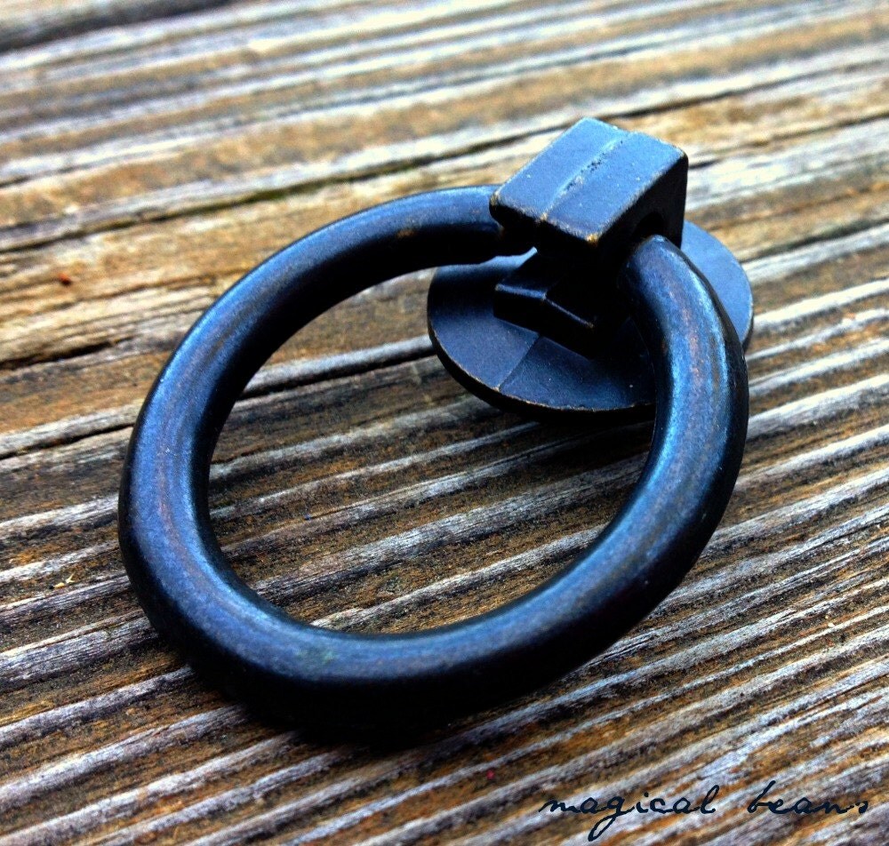 Rustic Antique Brass Pull / Vintage Rustic Style / Door Knocker Design