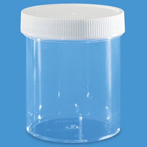 4 oz. Clear Plastic Round WideMouth Jars with White Cap 6
