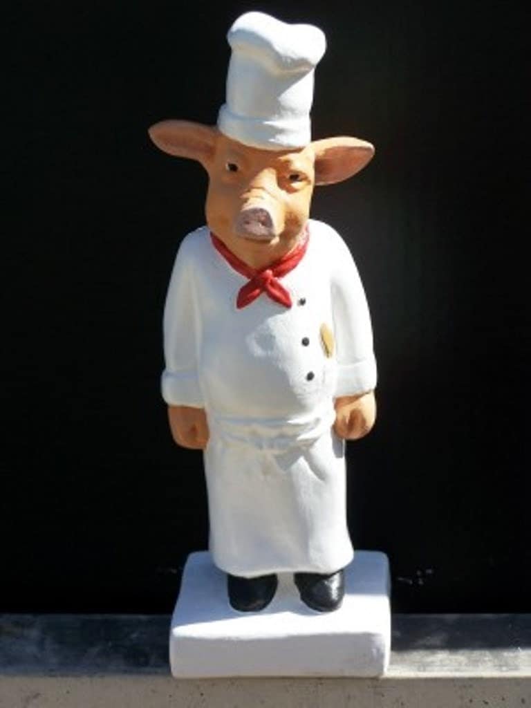 12 Tall PIG CHEF Ceramic Sculpture Statue Figurine New