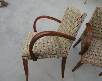 Items similar to Vintage Upholstered Chair: painted teal, antique