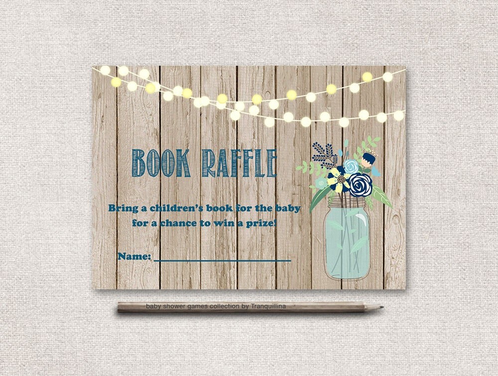 Book Raffle Ticket Printable Baby Shower Book by tranquillina