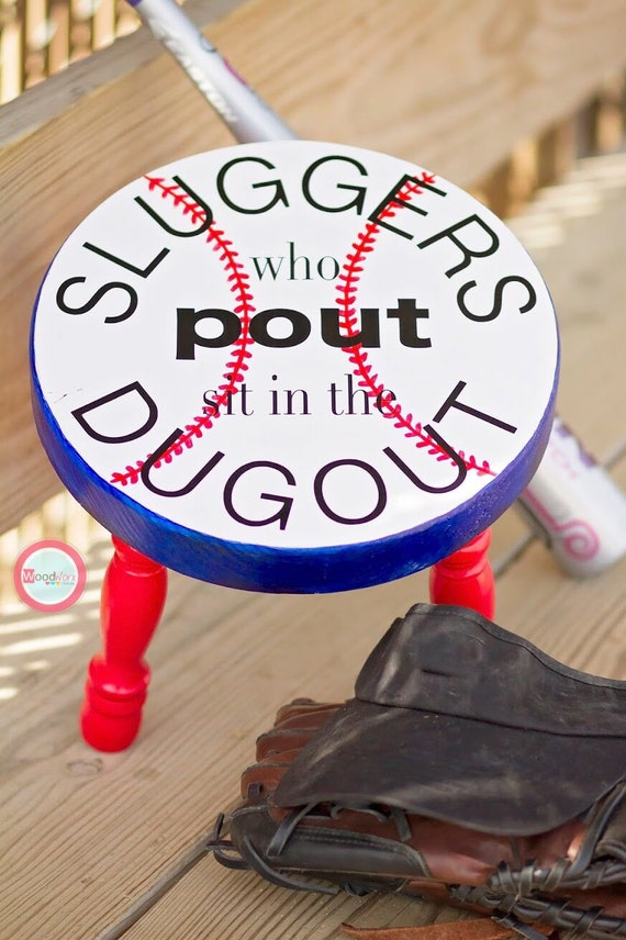 Baseball Stool, Sports Stool, Hand Painted Stool, Step Stool, Kids
