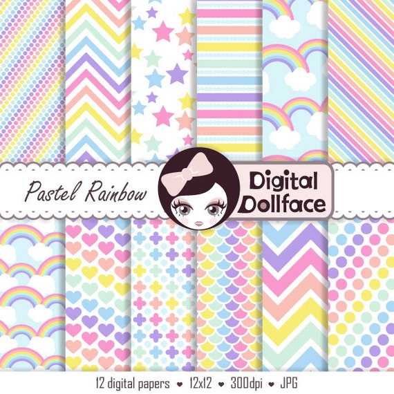 Download Pastel Rainbow Digital Paper, Pattern, Cardstock ...