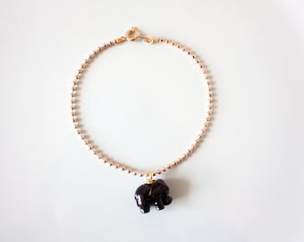 Mini-Elephant Gold Plated Cha rm Bracelet- Charm Bracelet- Elephant ...