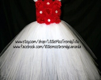 Red and White Christmas Tutu Dress, Christmas Couture Dress, Christmas Tutu Dress, Christmas Dress, Christmas Tutu
