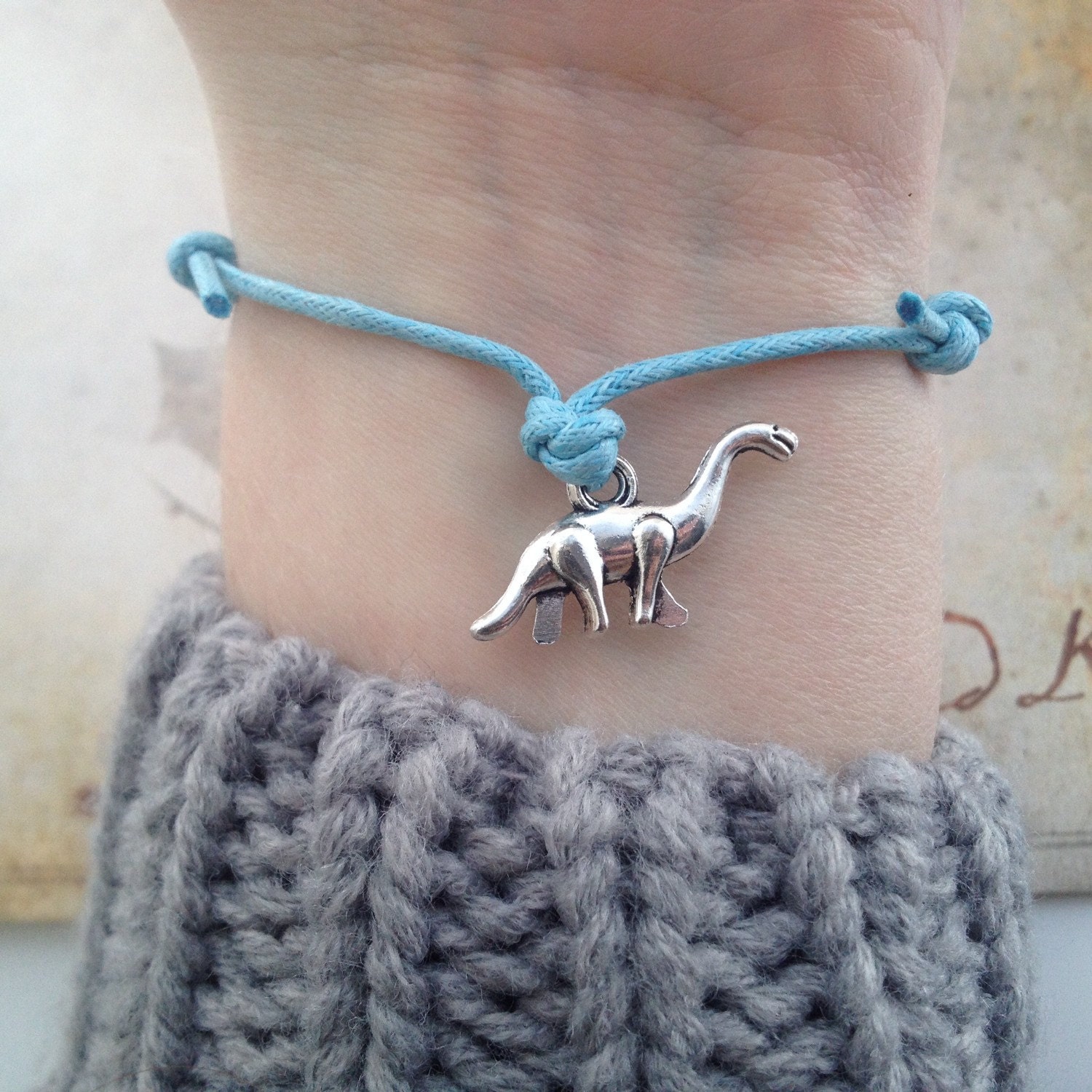 Dinosaur Bracelet Bohemian Bracelet adjustable cord