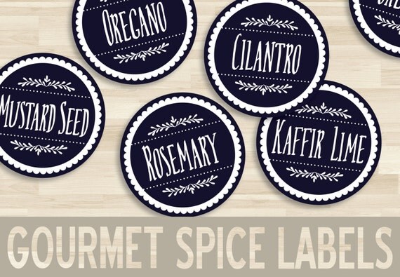 15 printable spice labels round circle sticker