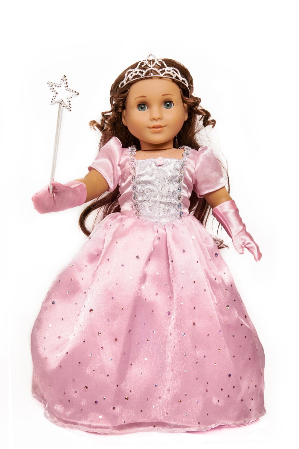 SALE Princess dress fits American Girl doll - 5pc-pink dress,tiara ...