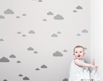 3 Size Cloud Wall Decal / Cloud Wall Sticker / Cloud Pattern Wall Decal / 42 clouds sticker / Kids Room decoration / Nursery Decal / gift