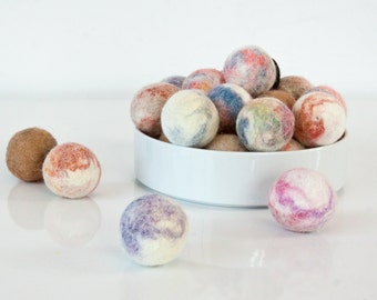 Cat Toy Ball, Single Marbled Alpaca Wool Hand Felted Jingle Ball Cat Toys, Pet Gift with a Pinch of Catnip, Unique Handmade Pet Toy