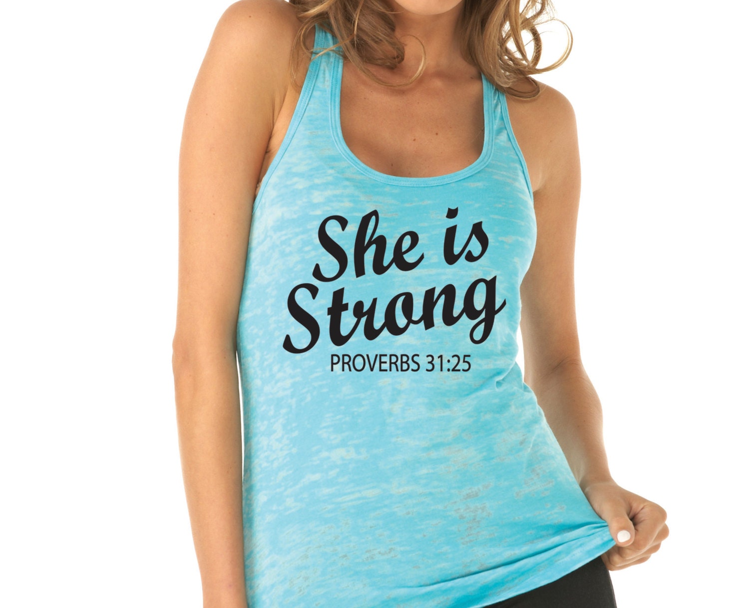 She Is Strong Proverbs 31:25. Workout Tank. by WorkItWear on Etsy
