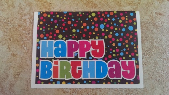 Handmade Happy Birthday Card Polka Dots