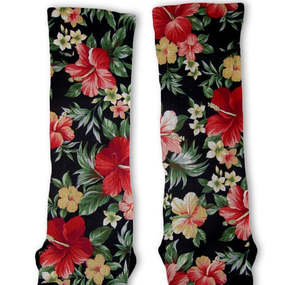 Hawaiian Floral Custom Nike Elite Socks by FreshElites on Etsy