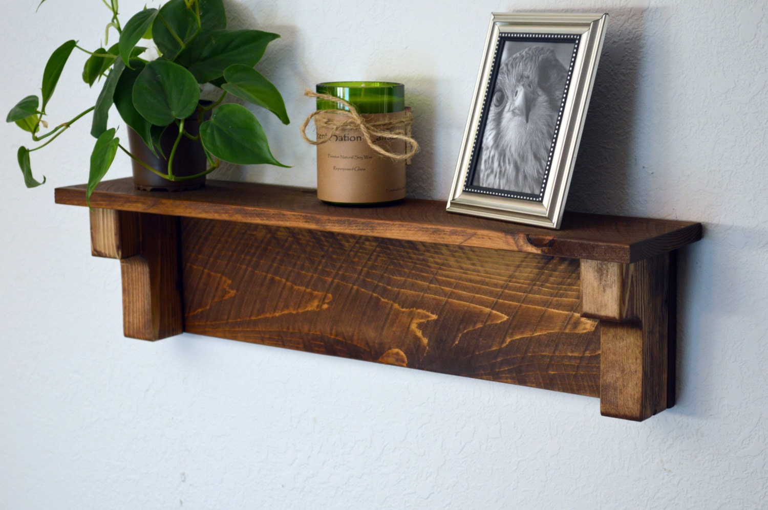Rustic Cedar Wall Shelf Bathroom Kitchen by RusticModernDecor
