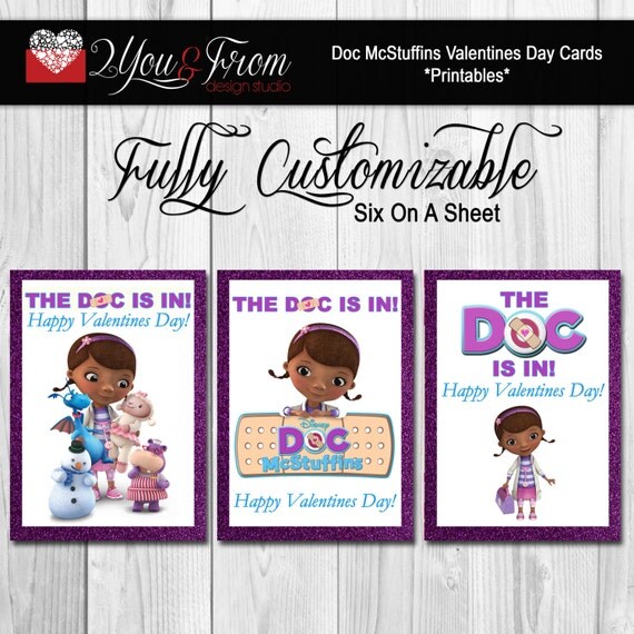 Doc McStuffins Valentine's Day Cards Doc by 2YouAndFrom on Etsy