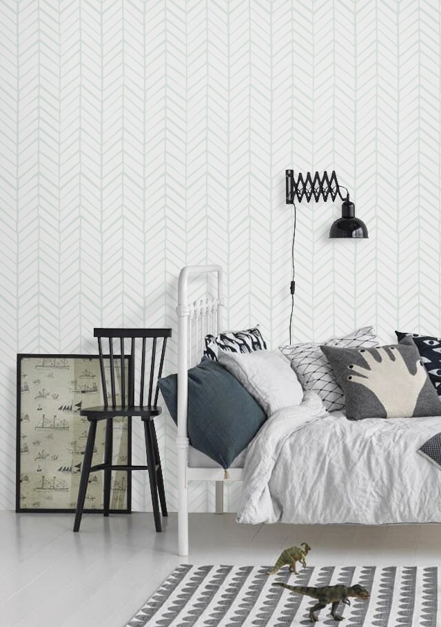 Self adhesive vinyl wallpaper Chevron pattern print by Betapet