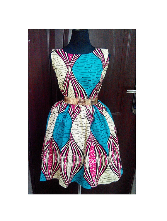 The Adina African print dress - 100% cotton wax (with or without sleeves option available)