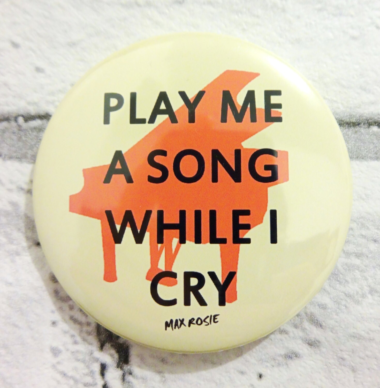 Play Me A Song While I Cry Pocket Mirror Orange Piano 58mm Gift Mirror ...