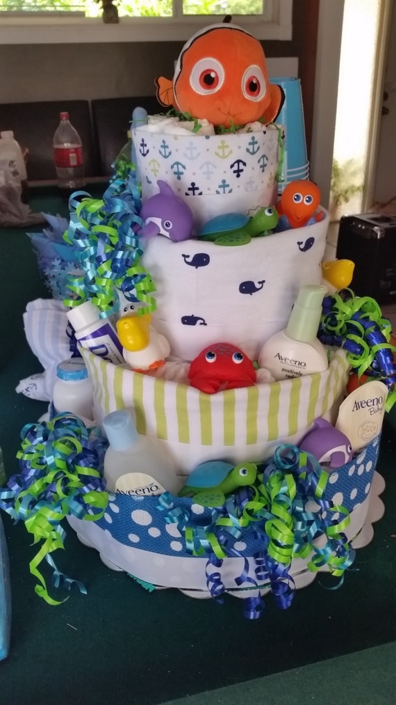 Large Disney Themed Diaper Cake & Baby by SarahMichelleProduct