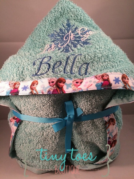 Let it Go Hooded Child Size Bath Towel spa by TinyToesTutuBoutique