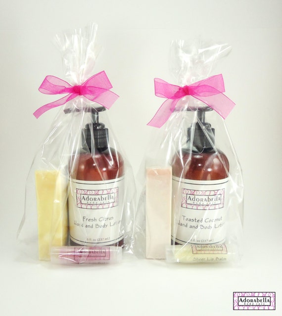 Lotion Soap Lip Balm Gift Set / Bath and by AdorabellaBodyCare