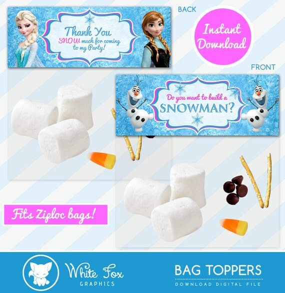 Printable Olaf Bag Toppers | do you want to build a snowman frozen favor bag toppers Printable Olaf Bag Toppers | do you want to build a snowman frozen favor bag toppers
