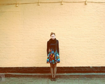 High Waist Full A-Line Skirt