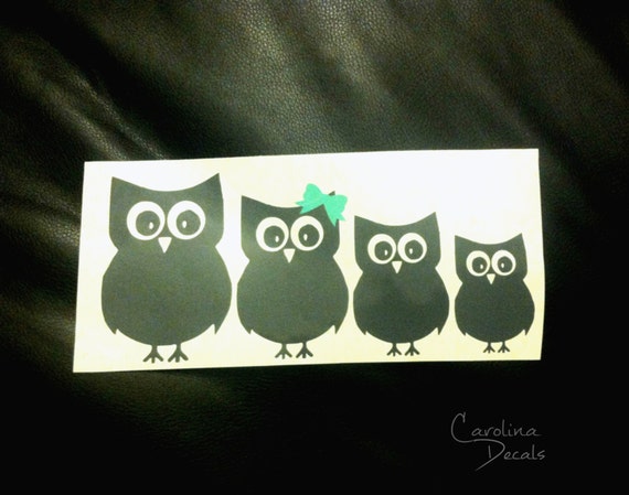 Owl Family Car Decals Custom Family Car Decals Owl Family Window Decals ...