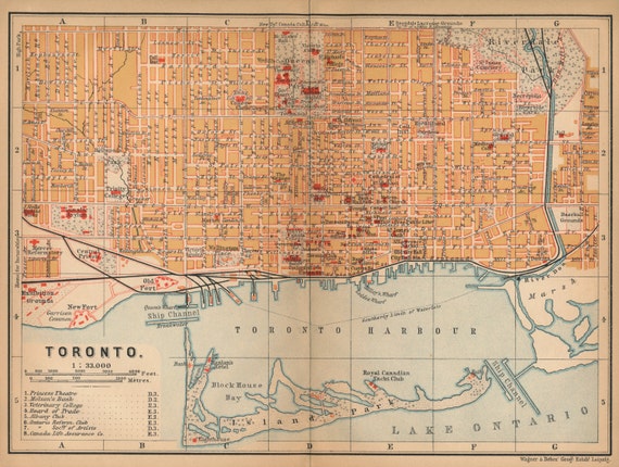 1900 Toronto Canada Antique Map by Figure10 on Etsy