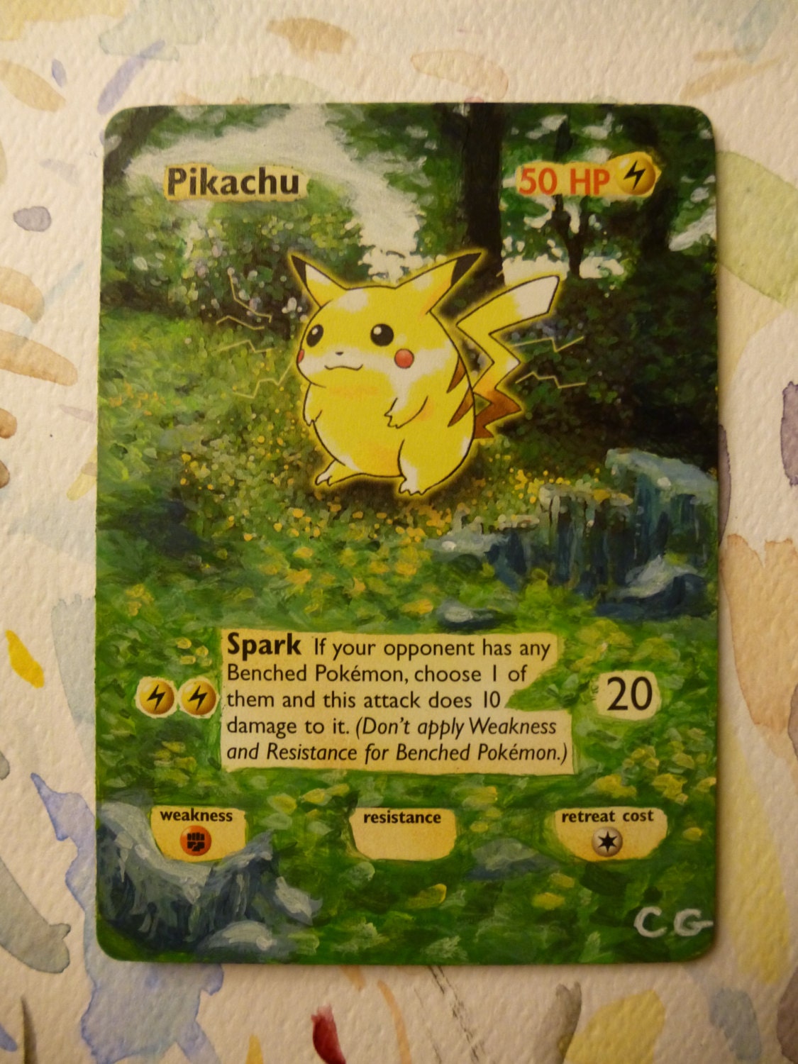 Painted Pikachu Pokémon Card