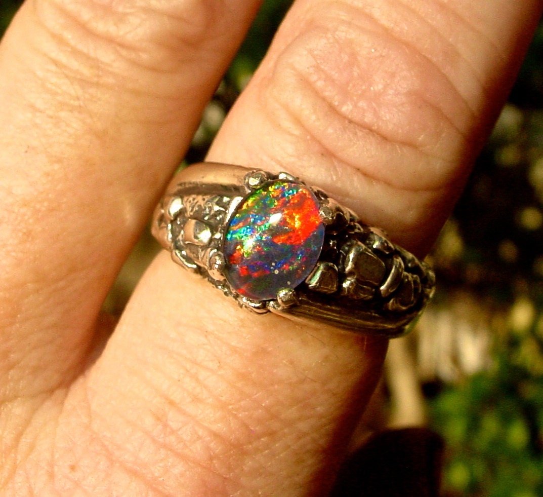 Mens Ring Vivid Fire Opal Ring Sterling Silver By AmyKJewels   Il Fullxfull.685696380 154m 