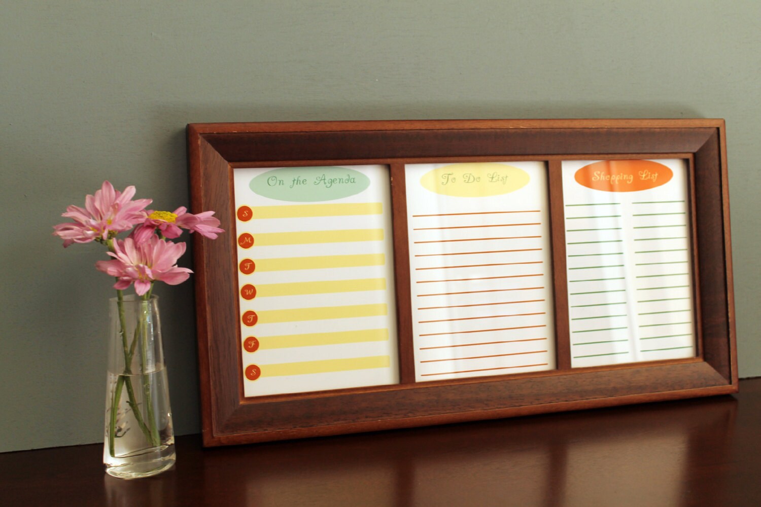 Wooden Framed Dry Erase Weekly Planner Agenda To Do List