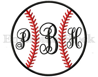 Baseball Softball Stitches Applique Machine Embroidery Design For Instant Download - 6 Sizes