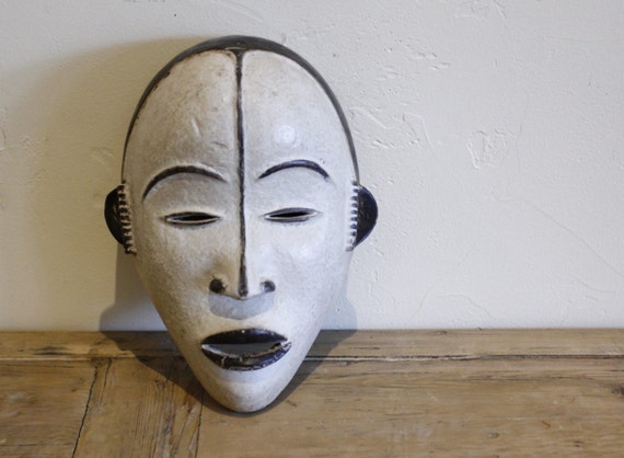 Antique Gabonese Mask, Wooden African Mask- African Art - Tribal Art