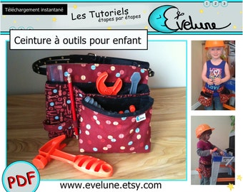 Ceinture à outils PDF / Français / Étuit / Sac à clou / Menuisier / Construction / Enfant / Tutoriel / Couture / Patron / Tissu / DIY