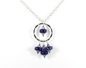 Borosilicate glass chandelier necklace, lampwork glass beads, lampwork chandelier jewelry, cobalt jewelry, chandelier glass lampwork beads