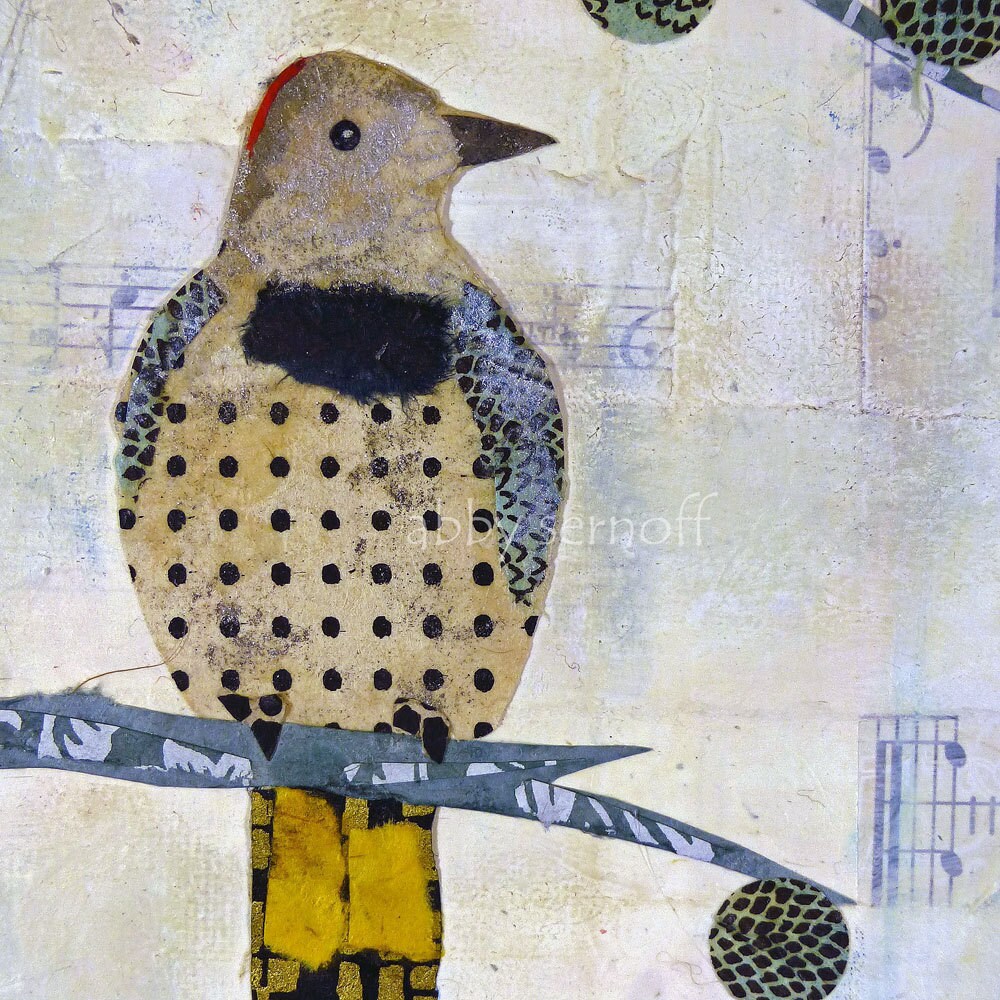 Bird Art Fine Art print of Original Mixed Media Collage