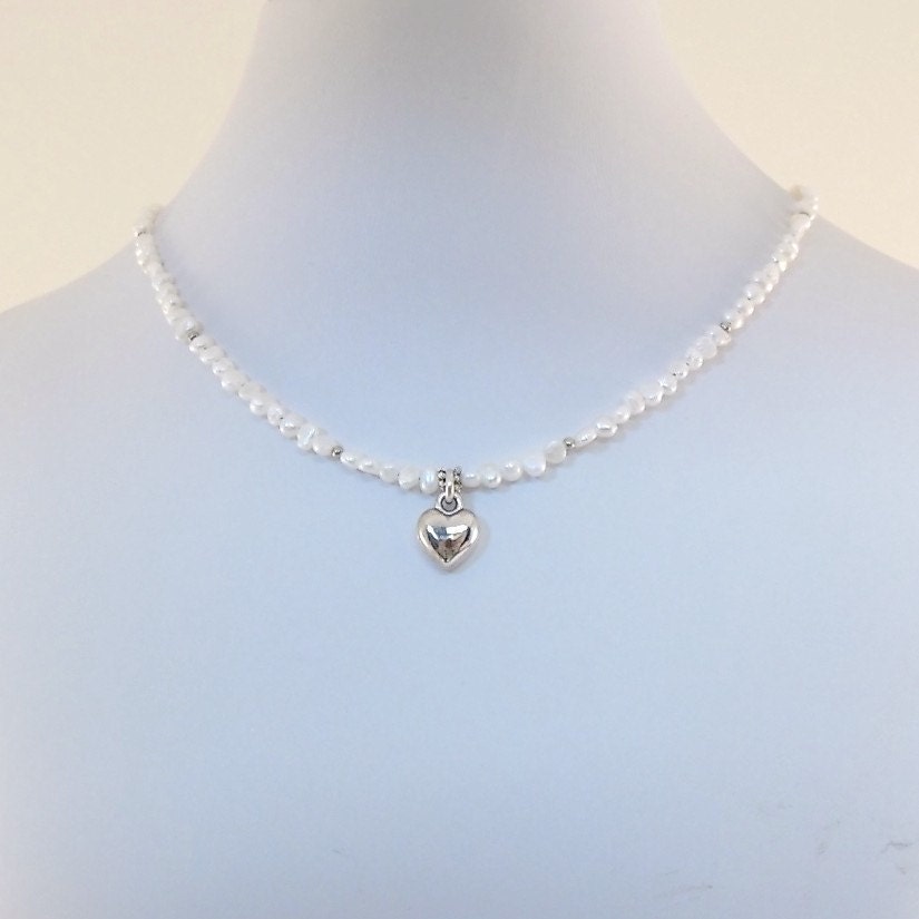 Freshwater Pearl Child Necklace Seed Pearl Necklace Silver