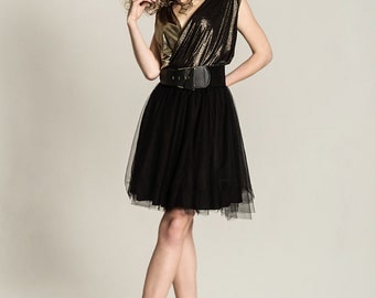 Black tulle skirt Black tutu Tulle circle skirt Black net skirt 50s Petticoat