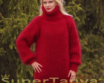 Luxurious Snowy White Hand Knitted Mohair Sweater by supertanya