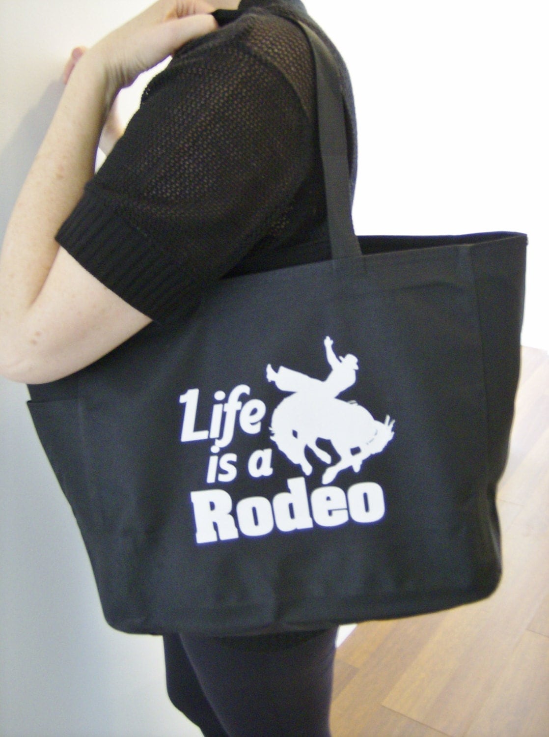 Rodeo Horse Themed Tote Bag Horse Themed Gift Polyester   Il Fullxfull.763951084 G20h 