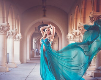 Rachel Gown • Chiffon Maternity Gown • Maternity Dress • Maxi Dress • Senior Photo Shoot • Modeling