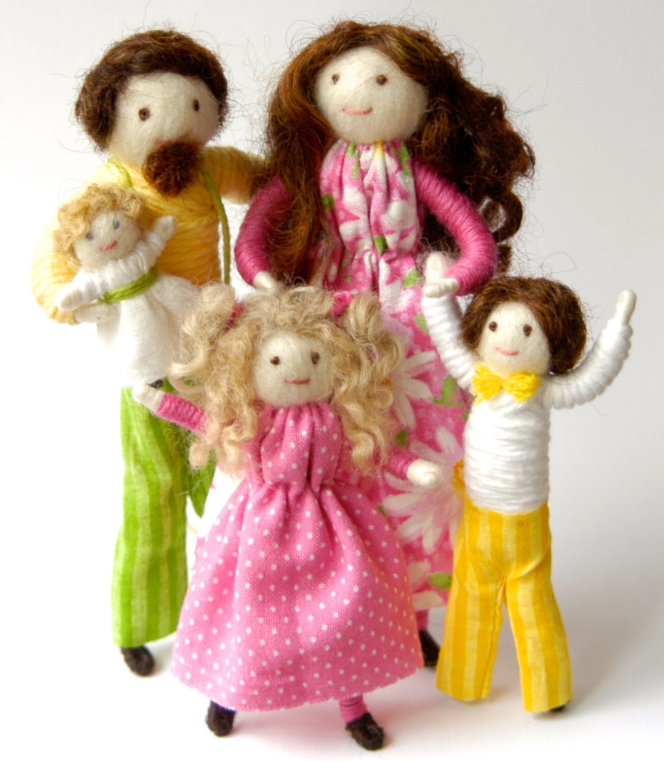 Dollhouse doll family bendy dolls Waldorf style all