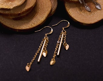 CLEARANCE earrings small leaves gold