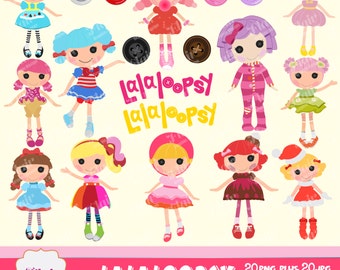LALALOOPSY Digital Clipart, Rag Dolls, Children Clipart, Kids Clipart, Scrapbooking