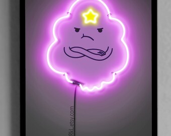Adventure Time, Lumpy Space Princess, Neon Print, Printable, Poster, Room Decor, Cartoons, Gift for Kids, Teens, Wall, INSTANT DOWNLOAD