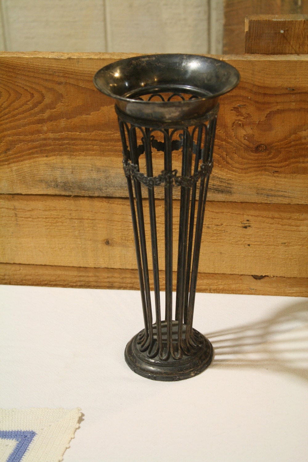 Antique Sheffield Silver on Copper Vase