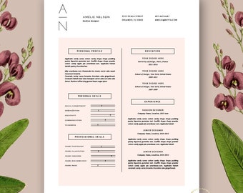 Resume Template | Professional Resume + Cover Letter for MS Word and ...